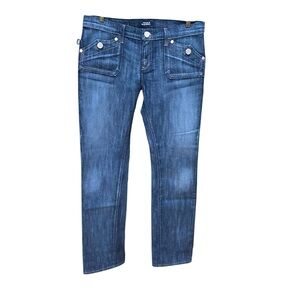 Rock & Republic Premium Jeans Vintage Gwen Flap Pocket Blue Straight Leg Size 29